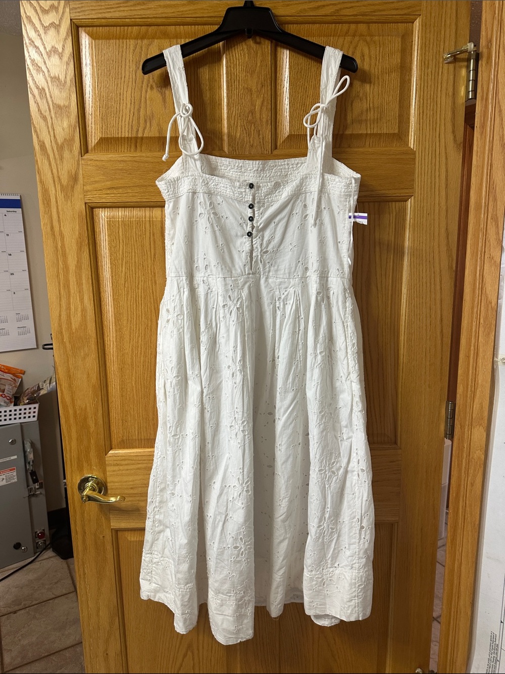Free People White Eyelet Midi Dress
